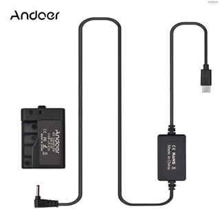 Andoer PD USB Type-C Cable to DR-E10 Dummy Battery DC Coupler LP-E10 Replacement for  EOS Rebel T7 T6 T5 T3 Kiss X50 X70 EOS 1100D 1200D 1300D 1500D 2000D