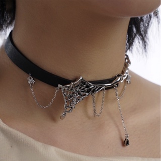 🔥Sale🔥สร้อยคอโชคเกอร์หนังแมงมุมแต่งอะไหล่โซ่คล้อง SUMIYAKI Spider Leather Choker Necklace พร้อมส่ง