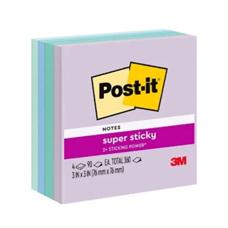 Post-it 3m super stick notes รุ่น BLU 654-4SS 3x3”