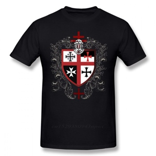 เสื้อวินเทจผญ Templar T-Shirt şövalyeleri Templar çapraz kalkan T Shirt komik Tee gömlek Mens pamuk grafik rahat kısa ko