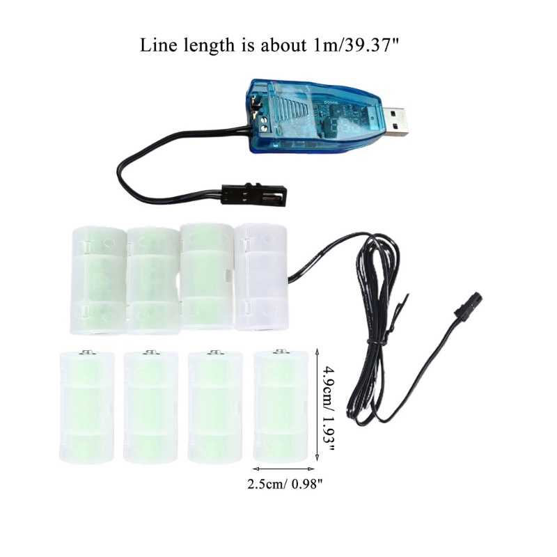 ev-สายเคเบิลแปลงแบตเตอรี่ดัมมี่-usb-เป็น-lr14-c-1-5v-3v-6v-12v-lr14-ยาว-1-เมตร-แบบเปลี่ยน-1-8-ชิ้น