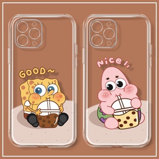 Spongebob คู่รัก เคสไอโฟน iPhone 11 8 Plus case X Xr Xs Max Se 2020 cover เคส iPhone 13 12 pro max 7 Plus 14 pro max