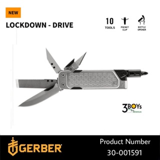 Gerber มีดอเนกประสงค์ รุ่น LOCKDOWN - DRIVE พร้อมชุดมีดแบบใบคัดเตอร์ #11 ที่เปลี่ยนได้ กระทัดรัด พกสะดวก Number30-001591