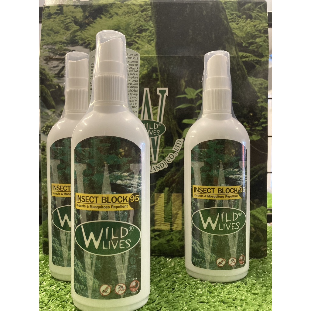 Insect Block Wild Lives Insect Block Deet95 สเปรย์กันยุง กันทาก มี2ขนาด ...