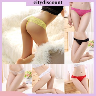 &lt;citydiscount&gt;  กางเกงชั้นในจีสตริงซีทรู เอวต่ํา แต่งลูกไม้ ลายดอกไม้ สุดเซ็กซี่ สําหรับผู้หญิง