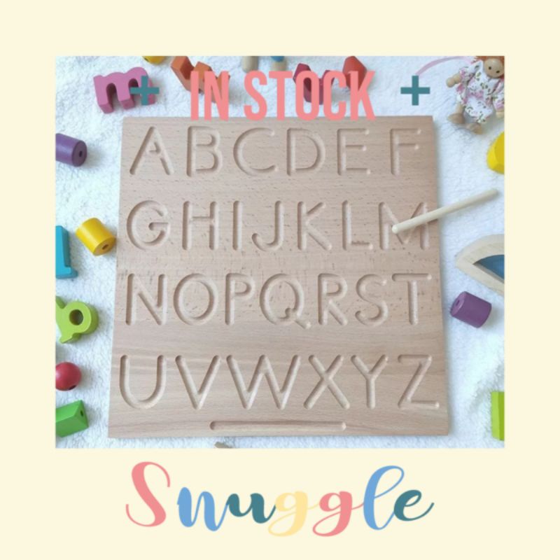 Double sided alphabet tracing board บอร์ดไม้ฝึกเขียน ABC montessori ...