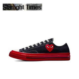 CDG  PLAY x Converse Chuck Taylor All Star 1970s OX low Rei Kawakubo Black Red  ของแท้ 100 %