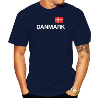 Danemark เสื้อยืด - พิมพ์ลายธงและข้อความ - สีดํา - วันหยุดเดนมาร์กS-5XL