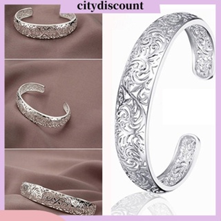 &lt;citydiscount&gt;  กำไลข้อมือ สร้อยข้อมือ ฮอลโลว์ แบบเปิด สำหรับสตรี