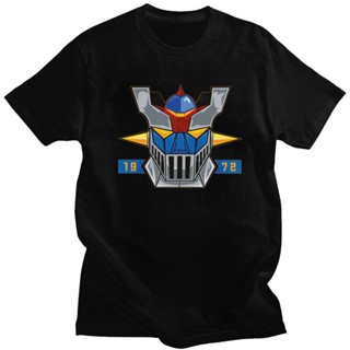 เสื้อยืดสีขาวผู้ชาย เสื้อยืด Mazinger Z สําหรับผู้ชายผ้าฝ้ายบริสุทธิ์ Tshirt เสื้อยืดที่ไม่ซ้ํากันเสื้อยืดแขนสั้นซูเปอร์