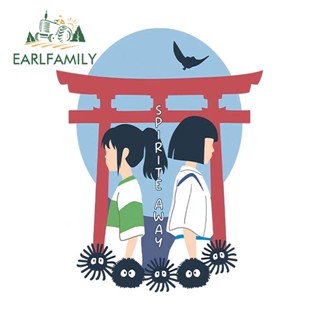 Earlfamily สติกเกอร์ไวนิล ลายการ์ตูนอนิเมะ Spirited Away ป้องกันรอยขีดข่วน สําหรับติดตกแต่งประตูรถยนต์ สเก็ตบอร์ด รถจักรยานยนต์ ขนาด 13 ซม. x 10.3 ซม.