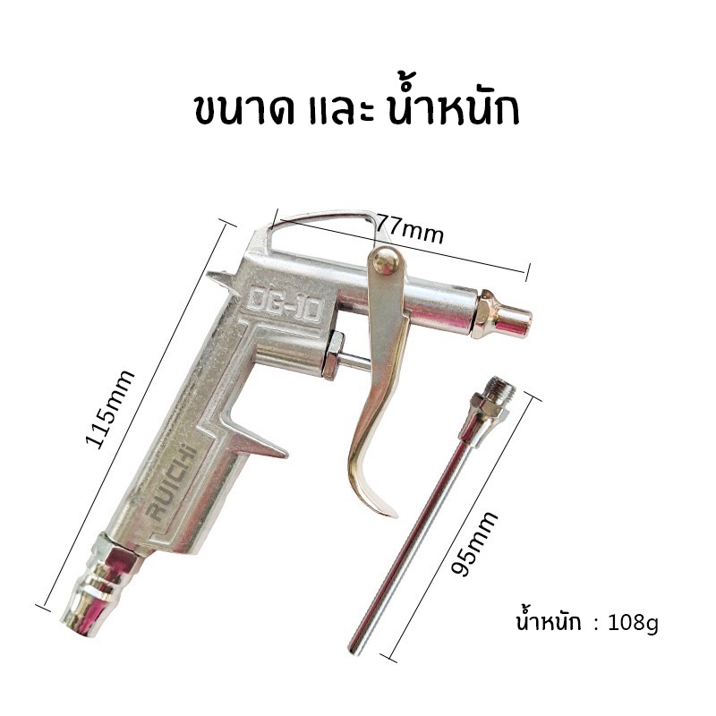 ปืนฉีดลม-ปืนเป่าลม-หัวฉีดลม-หัวเป่าลม-พร้อม-หัวเปลี่ยนแบบยาว-2-ตัวชุด-สําหรับทําความสะอาด