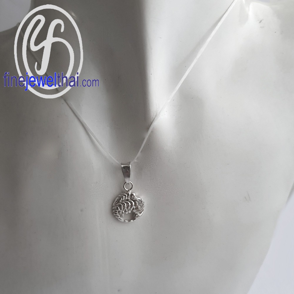 finejewelthai-จี้ราศี-ราศีพิจิก-จี้เพชรสังเคราะห์-จี้เงินแท้-scorpio-silver-pendant-p1172cz00