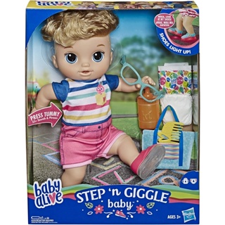 Baby Alive Step ‘N Giggle Baby Blonde Hair Boy Doll E5244 Baby Alive Step N Giggle ตุ๊กตาเด็กทารก สีบลอนด์ E5244