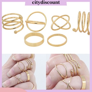 &lt;citydiscount&gt;  City_ ชุดแหวนแฟชั่นสําหรับผู้หญิง 6 ชิ้น / ชุดแหวน