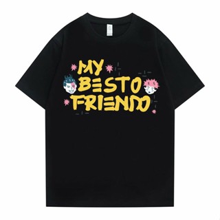 เสื้อสาวอวบ อะนิเมะ Jujutsu ไคเซ็นเสื้อยืด My Besto Friendo Tshirt ตลกคาวาอี้อิตาโดริยูจิและดงตังอาโออิพิมพ์เสื้อยืดผู้ช