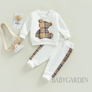 Babygarden-0-24months ชุดเสื้อแขนยาว และกางเกง ลายสก๊อต 2 ชิ้น สําหรับเด็ก