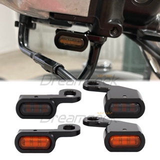 ไฟเลี้ยวรถจักรยานยนต์ LED ขนาดเล็ก สีเหลืองอําพัน สําหรับ Harley Sportster 883 1993-2003 Harley Softail 2000-2014