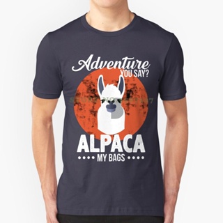 เสื้อยืดแฟชั่น - Alpaca Tshirt สัตว์ตลก Pun เสื้อยืดเปรูกราฟิก Tees จดหมายพิมพ์ฮาราจูกุพังก์ Tshirt