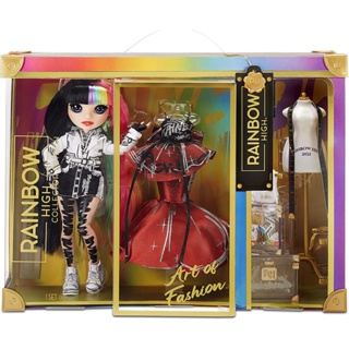 Rainbow High 2021 Jett Dawson Collector Fashion Doll with Black and Rainbow Hair, 2 Designer Outfits to Mix &amp; Match Accessories ตุ๊กตา Jett Dawson ผมสีดํา และสีรุ้ง 2021 2 ชุด อุปกรณ์เสริม สําหรับตุ๊กตา