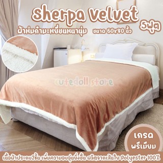 ผ้าห่มขนแกะ Sherpa Velvet ผ้าห่มกำมะหยี่ 5ฟุต ผ้าห่มกำมะหยี่ขนหนานุ่ม เกรดพรีเมียม เนื้อผ้าประกบ2ชั้น มินิมอล