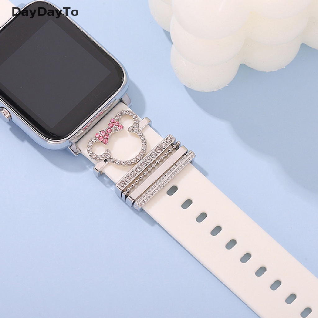 daydayto-สายนาฬิกาข้อมือซิลิโคน-ฝังเพชร-ลายการ์ตูน-hello-kitty-1-ชุด-สําหรับ-apple-watch