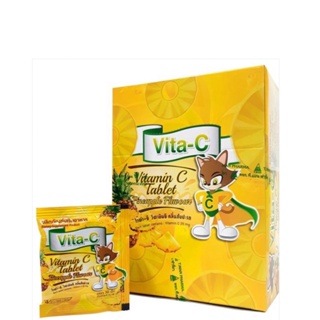 สินค้า [>สับปะรดซอง 30 เม็ด<] VITA-C 25 mg T.MAN Pineapple วิตามินซี สับปะรด (ล็อตใหม่สุด 19/2/26) เม็ดอม สำหรับเด็ก