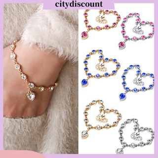 &lt;citydiscount&gt;  สร้อยข้อมือ กำไลข้อมือ Shiny Rhinestone สำหรับสตรี