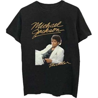 เสื้อผ้าผชเสื้อยืด ลาย Michael Jackson สีขาว สําหรับผู้ชาย และผู้หญิงS-5XL
