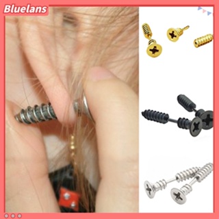 สกรูต่างหูเหล็กสแตนเลสแฟชั่น Stud Earrings Unisex 1คู่