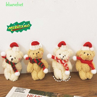 Bluevelvet พวงกุญแจ จี้ตุ๊กตาหมี คริสต์มาส แบบนิ่ม สร้างสรรค์ สําหรับตกแต่งกระเป๋าเด็ก