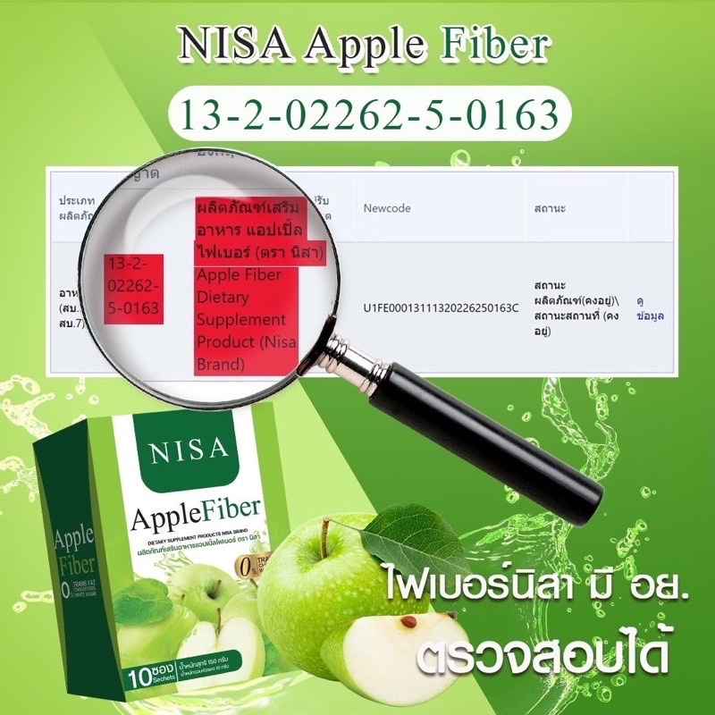 nisa-alpple-fiber-ดีท็อกซ์ลำไส้-ระบบเผาผลาญดีขึ้น-ลดไขมันสะสม-ผิวสุขภาพดี-ผิวใส-ออร่า-ลดการเกิดสิว