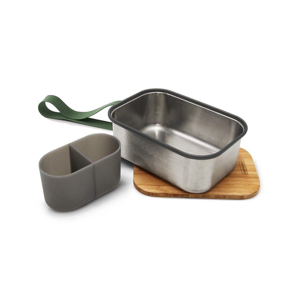 black-blum-กล่องใส่อาหาร-รุ่น-stainless-steel-sandwich-box-large-olive