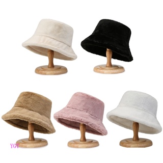 สินค้า Ygt หมวกบักเก็ต ผ้ากํามะหยี่ขนแกะเทียม ให้ความอบอุ่น เหมาะกับฤดูหนาว สําหรับผู้หญิง