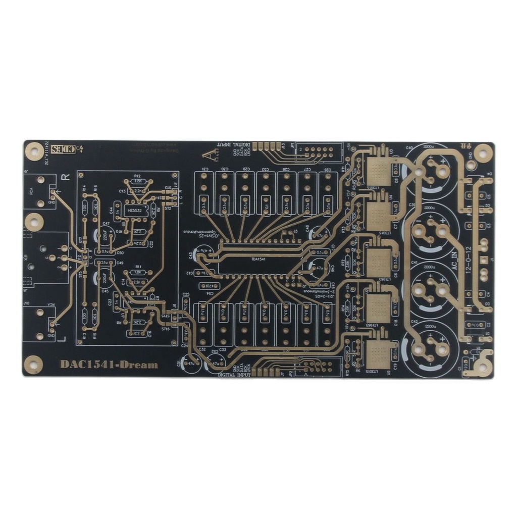 Based On TDA1541 Audio DAC Decoder Board PCB Gold-Plated Traces ...