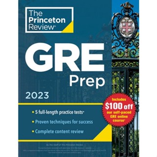 Chulabook(ศูนย์หนังสือจุฬาฯ)C321 |หนังสือ 9780593450628 THE PRINCETON REVIEW GRE PREP, 2023: 5 PRACTICE TESTS + REVIEW & TECHNIQUES + ONLINE FEATURES