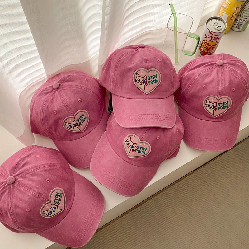 หมวกเบสบอล-แบบนิ่ม-สีชมพู-สไตล์เกาหลี-สําหรับผู้หญิง