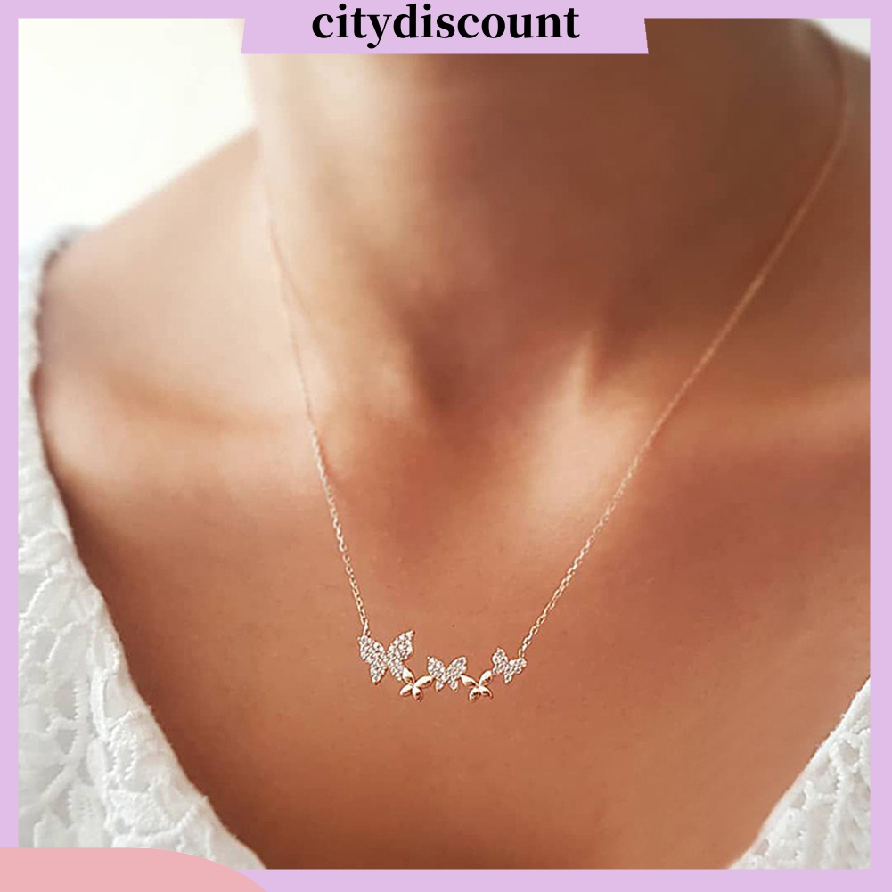 lt-citydiscount-gt-จี้สร้อยคอโชคเกอร์รูปผีเสื้อสำหรับผู้หญิง