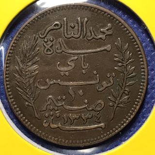 No.60809 ปี1916 ตูนิเซีย 10 CENTIMES เหรียญสะสม เหรียญต่างประเทศ เหรียญเก่า หายาก ราคาถูก