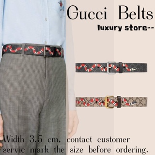 กุชชี่  Gucci ✨ GG เข็มขัดลายงูปะการัง/เข็มขัดผู้ชาย/กว้าง 3.5ซม./สินค้านำเข้า