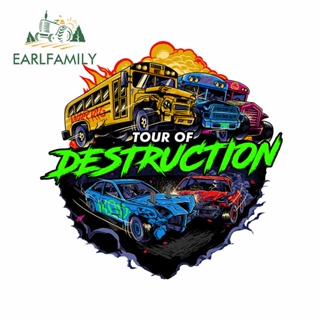 Earlfamily สติกเกอร์ไวนิล ลายอนิเมะ TOUR OF DESTRUCTION Fine SUV JDM ขนาด 13 ซม. x 12.6 ซม. สําหรับติดตกแต่งรถยนต์