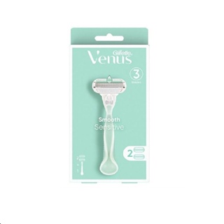 Gillette Venus Smooth Sensitive 2Up 1X6X6 วีนัส สมูทเซนซิทีฟ ด้ามมีด พร้อมใบมีด 2 ชิ้น