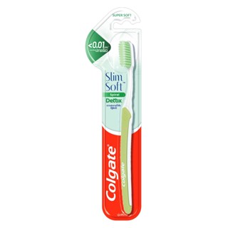 Colgate Toothbrush Slim Soft Spiral Detox 1Pk คอลเกต สลิมซอฟท์ สไปรัล ดีท็อกซ์ แปรงสีฟัน รุ่นนุ่มพิเศษ