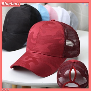 [Bluelans] หมวกเบสบอล ผ้าตาข่าย ป้องกันรังสียูวี ปรับได้ สีพื้น แฟชั่นฤดูร้อน