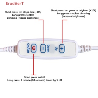 [EruditerT] หลอดไฟ LED DC 5V หรี่แสงได้ 5730 SMD ปรับได้ ชาร์จ USB สําหรับในร่ม กลางแจ้ง [ใหม่]