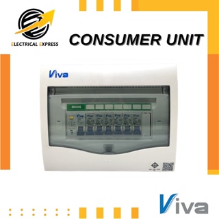 VIVA ตู้คอนซูมเมอร์ 6 ช่อง (Consumer Unit–RCBO) มีมอก. ตู้โหลดกันดูด เมนRCBOลูกเซอกิต (10-1,16-1,20-2,32-2) รับประกัน1ปี