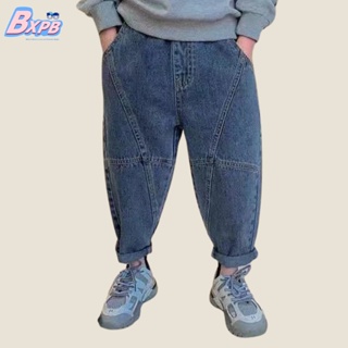 [BXPB] กางเกงยีนขายาวลําลอง ทรงหลวม สวมใส่สบาย แฟชั่นใหม่ สําหรับเด็กผู้ชาย อายุ 3-15 ปี