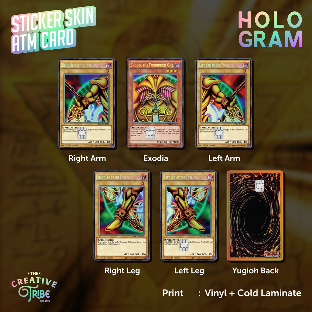 สติ๊กเกอร์สกินการ์ด HOLOGRAM Exodia the Forbidden One Yugioh - Vinyl ...