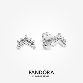 Pandora ต่างหูสตั๊ดเงิน รูปกระดูกมงกุฎ ของขวัญคริสต์มาส พรีเมี่ยม e1027