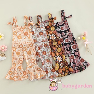 Babygarden- ชุดจั๊มสูทรอมเปอร์ แขนกุด เปิดไหล่ พิมพ์ลายดอกไม้ ทรงหลวม สําหรับเด็กผู้หญิง 6 เดือน - 4 ปี